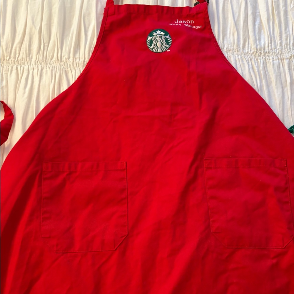 Starbucks red apron preowned - Picture 2 of 3